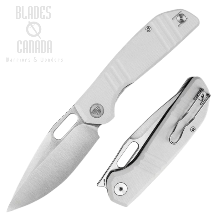 (image for) Trivisa Gecko Folding Knife, 14C28N Sandvik Steel, White G10, TVJM04WG14