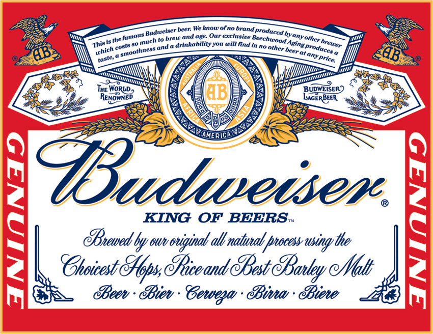 Tin Sign 0979 Budweiser Label