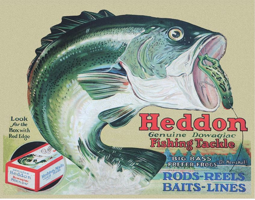 Tin Sign 1005 Heddon's Frogs - Click Image to Close