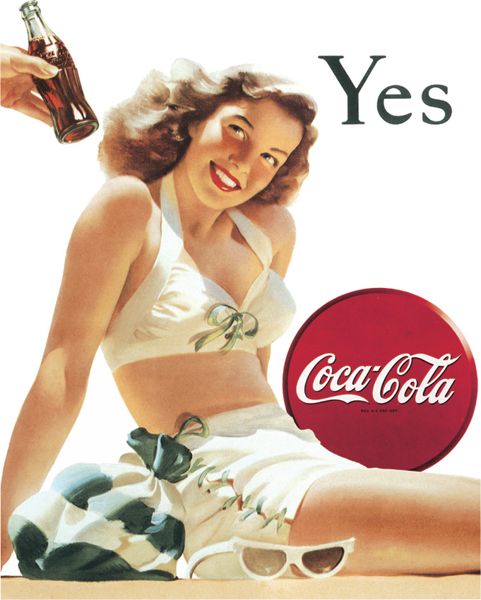 Tin Sign 1056 Coke 'Yes' - Click Image to Close