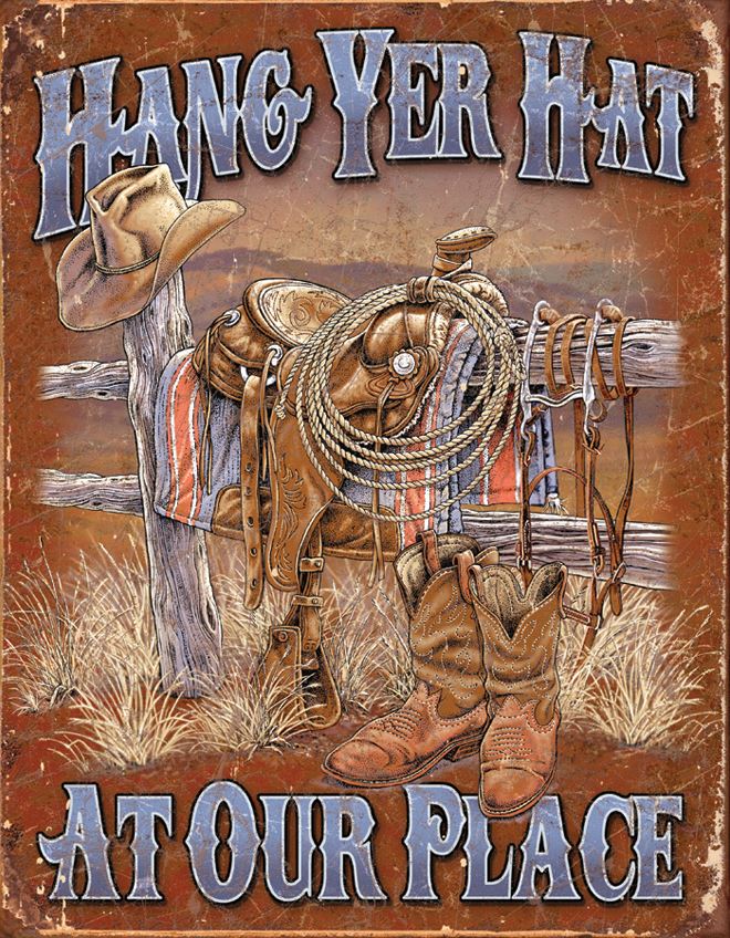 Tin Sign 1703 Hang Yer Hat