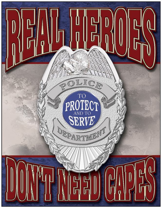 Tin Sign 1780 Real Heroes - Police