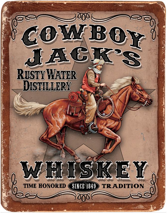 Tin Sign 1805 Cowboy Jack's Whiskey - Click Image to Close