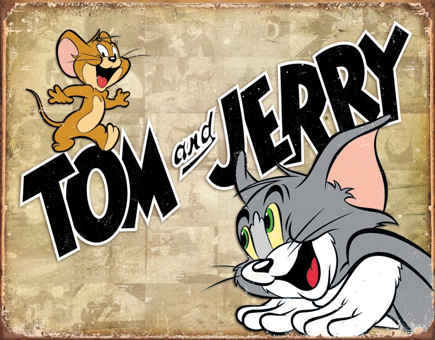 Tin Sign 1855 Tom and Jerry - Click Image to Close