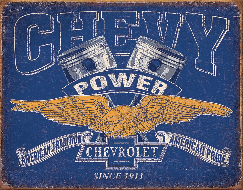 Tin Sign 2199 Chevy Power Vintage