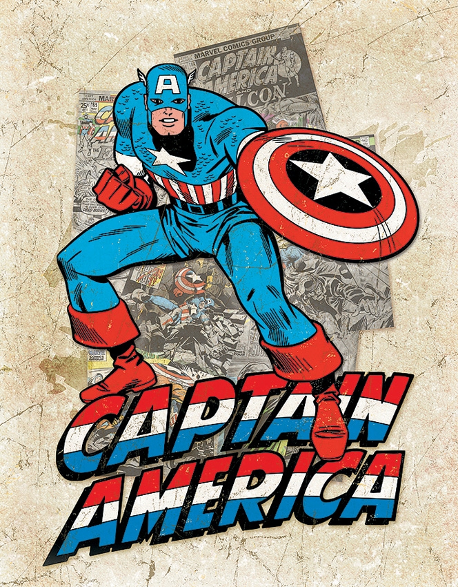 Tin Sign 2206 Captain American Cover Splash