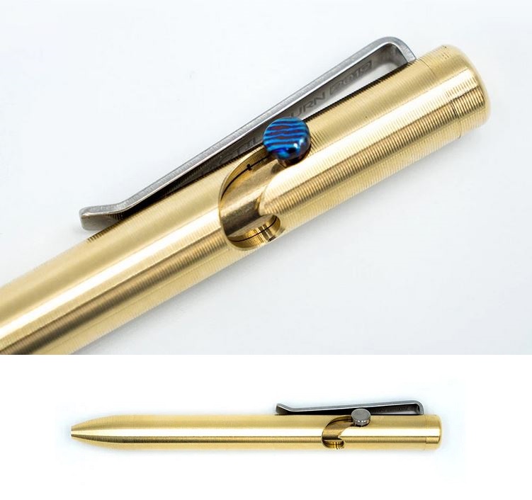 Tactile Turn Bolt Action Pen Mini - Bronze w/Timascus Bolt - Click Image to Close