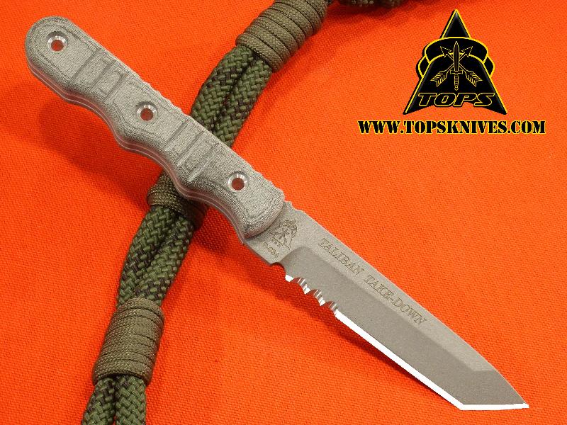 TOPS TTD Fixed Blade Knife, 1095 Carbon, Micarta, Kydex Sheath, TTD01 - Click Image to Close