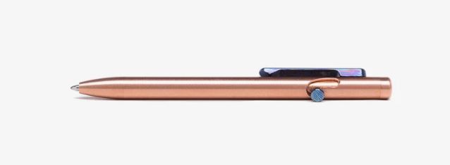 Tactile Turn Slim Bolt Action Pen Short - Copper w/ Timascus Bolt & Clip