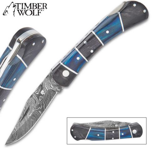 Timber Wolf TW901 Rainshadow Damascus Folder