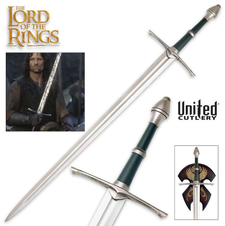 UC Lord Of The Rings Sword Of Strider, Display Plaque, UC1299 - Click Image to Close