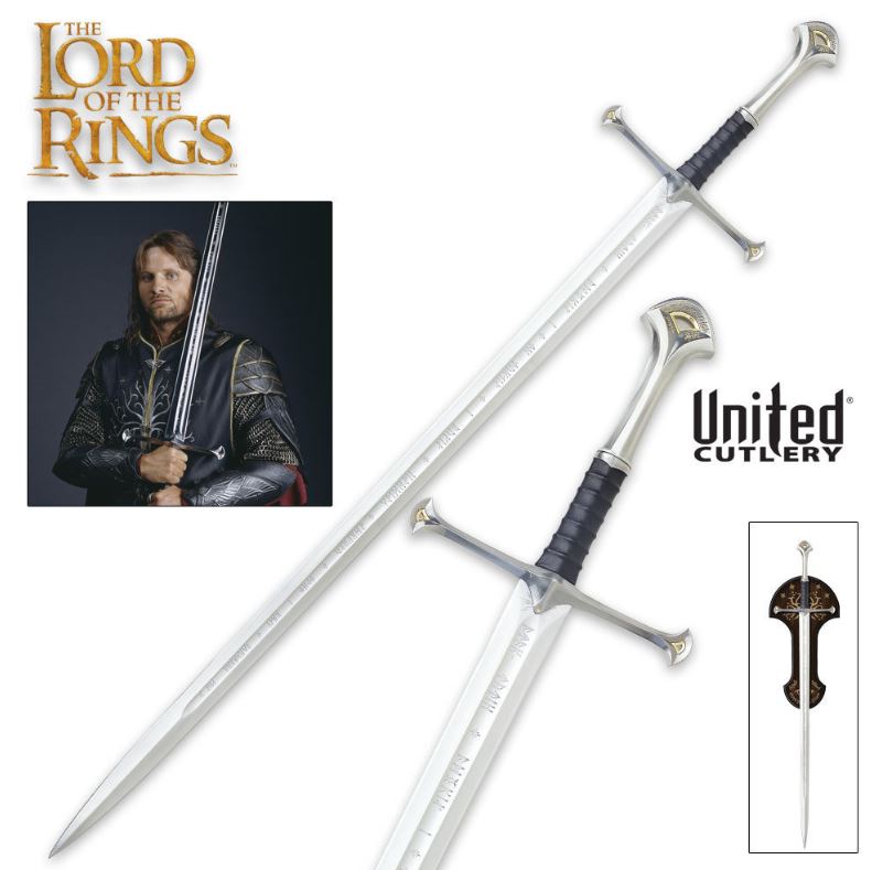 UC Lord Of The Rings Anduril Sword Of King Elessar, Display Plaque, UC1380