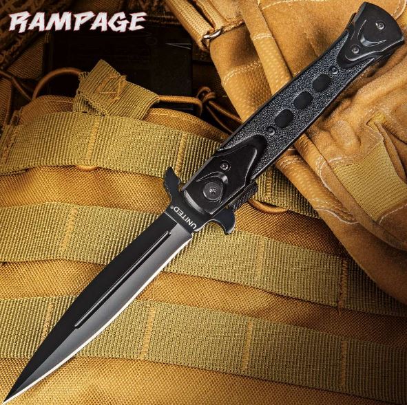 UC Rampage Stiletto Flipper Folding Knife, Assisted Opening, UC2885