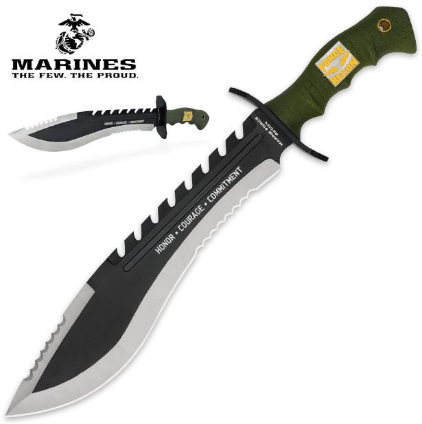 UC USMC Marine Kukri Machete, Nylon Sheath, UC3011