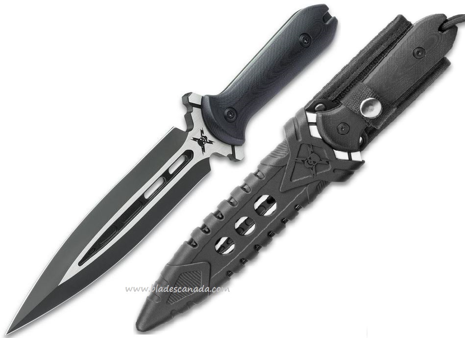UC M48 Talon Dagger Fixed Blade Knife, G10 Black, Nylon Sheath, UC3336 - Click Image to Close