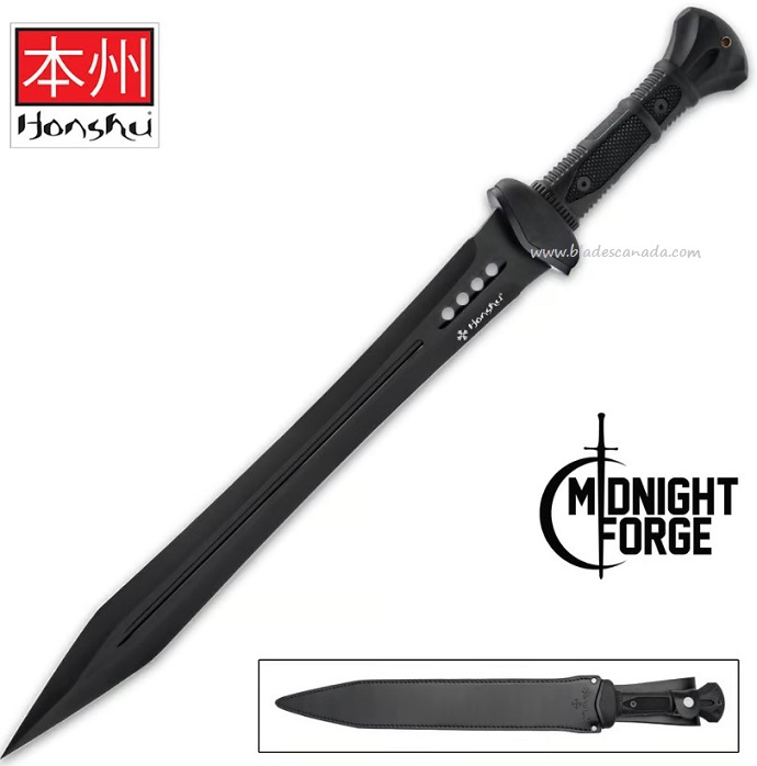 UC Honshu Midnight Forge Gladiator Sword w/Leather Sheath, UC3431B