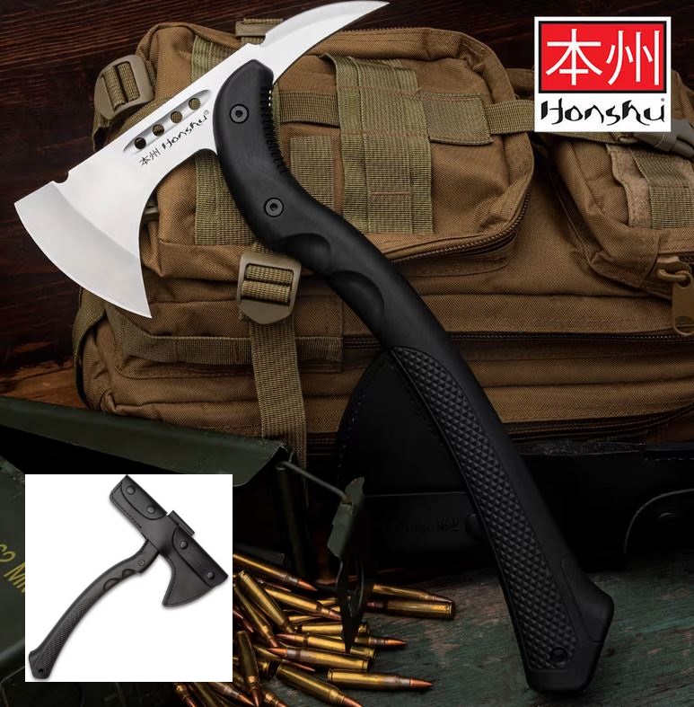 UC Honshu Karito Tomahawk Axe w/Sheath, Stainless Steel, UC3511