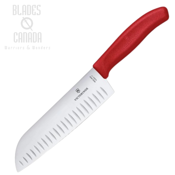 Victorinox Swiss Classic 7" Granton Santoku - Red