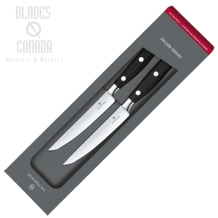 Victorinox Grand Maitre Black 5" Steak Knife Set - Straight Edge