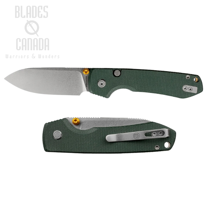 Vosteed Raccoon 2.0 Top Liner Lock Folding Knife, 14C28N, Micarta Green, A2904