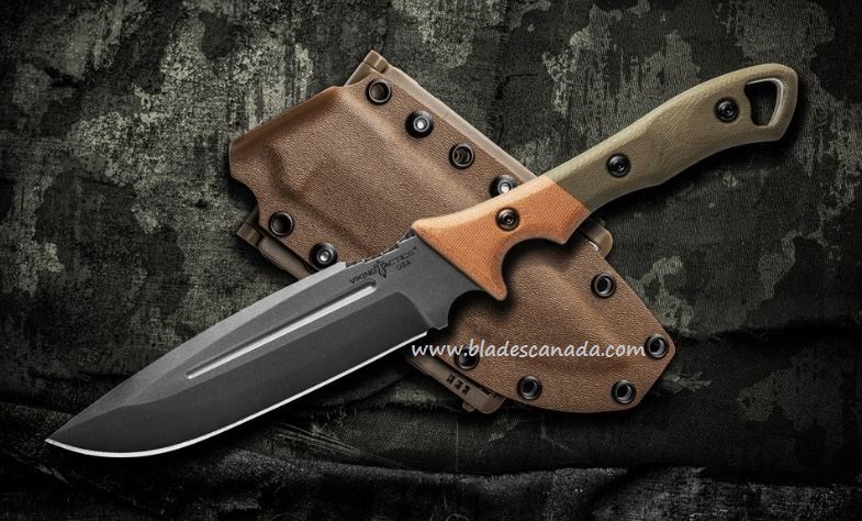 TOPS Viking Tactics Norseman Fixed Blade Knife, 1095 Carbon, Micarta, Kydex Sheath, VTAC-01 - Click Image to Close