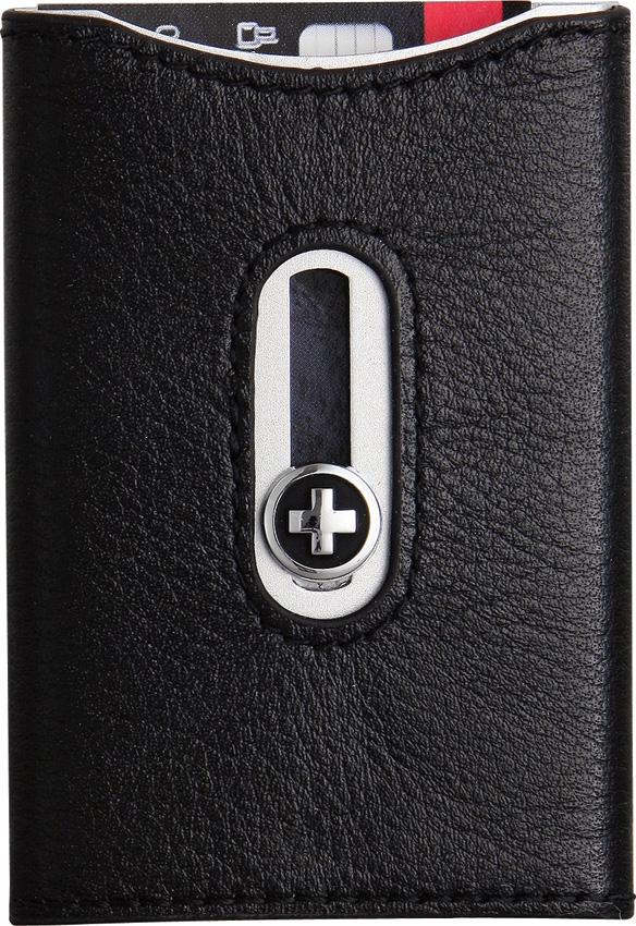 Wagner 751 Swiss Wallet Card Holder - Black Leather
