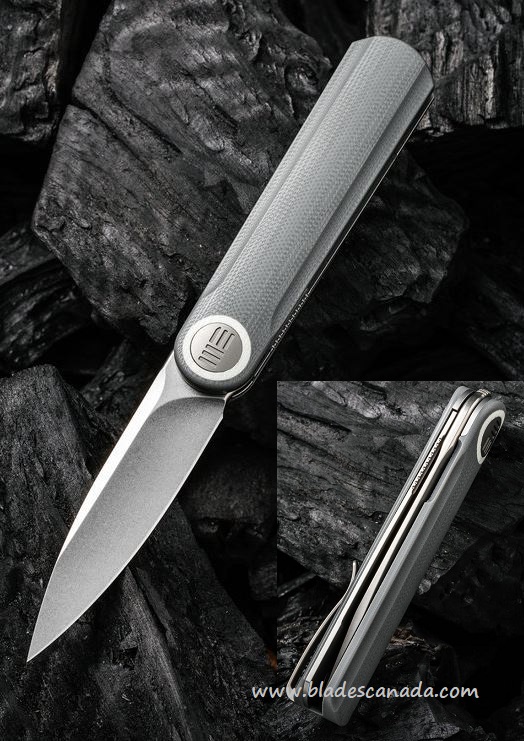 WE Knife Eidolon Flipper Folding Knife, 20CV, G10 Grey Integral, WE19074A-A
