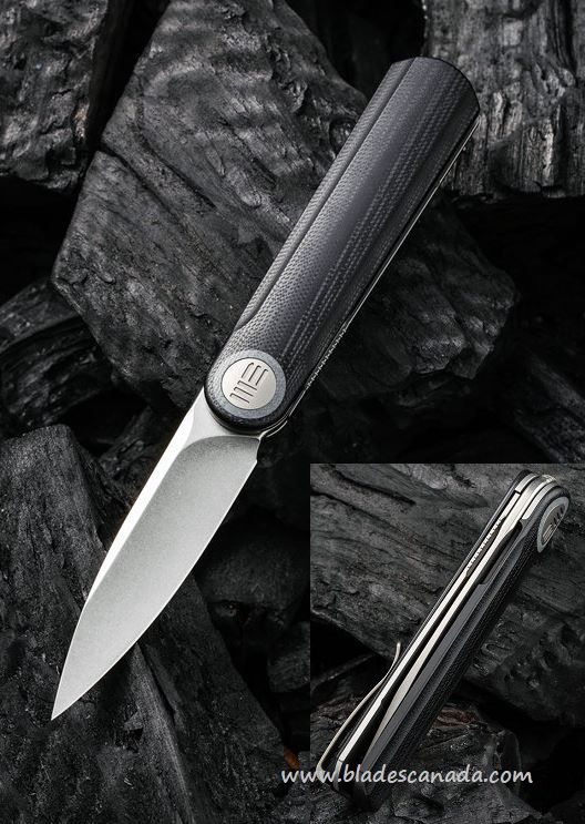 WE Knife Eidolon Flipper Folding Knife, 20CV, G10 Black Integral, WE19074A-B