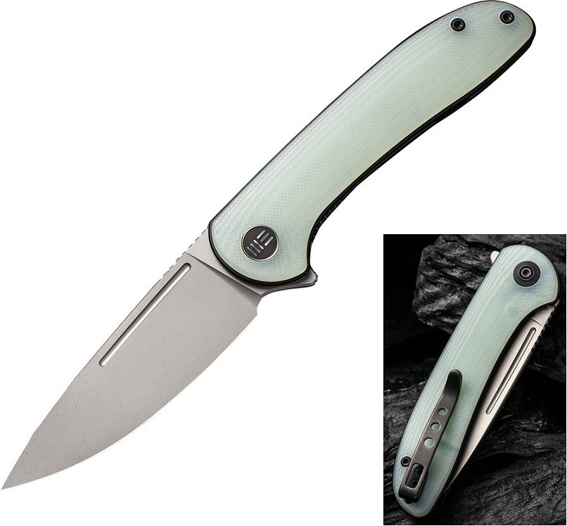 WE Knife Saakshi Flipper Folding Knife, 20CV, G10 Jade, 20020C-4 - Click Image to Close