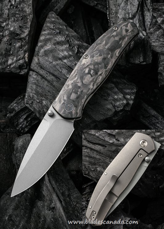 WE Knife Esprit Framelock Folding Knife, 20CV, Carbon Fiber/Titanium, 20025A-A