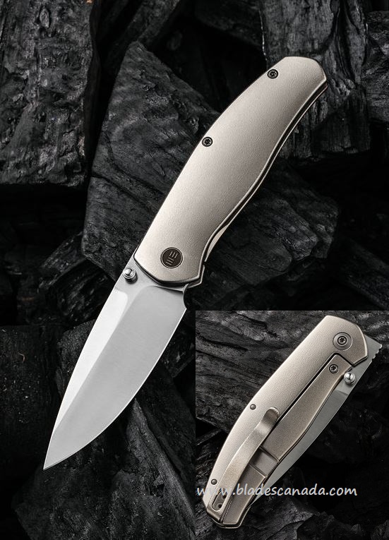 WE Knife Esprit Framelock Folding Knife, 20CV, Titanium, 20025B-A - Click Image to Close