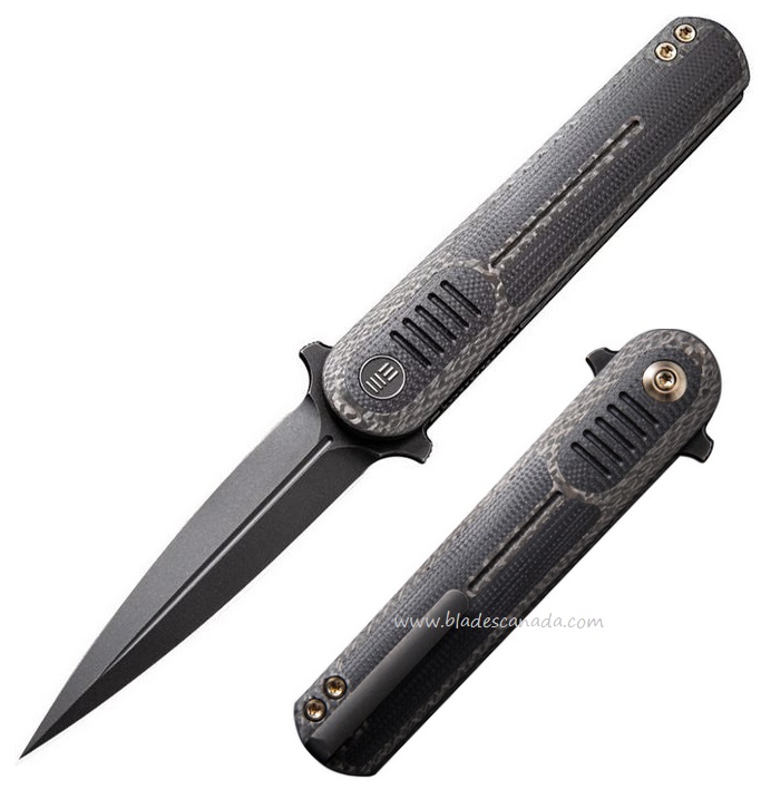 WE Knife Angst Flipper Folding Knife, S35VN, Carbon Fiber/G10 Inlay, WE2002C