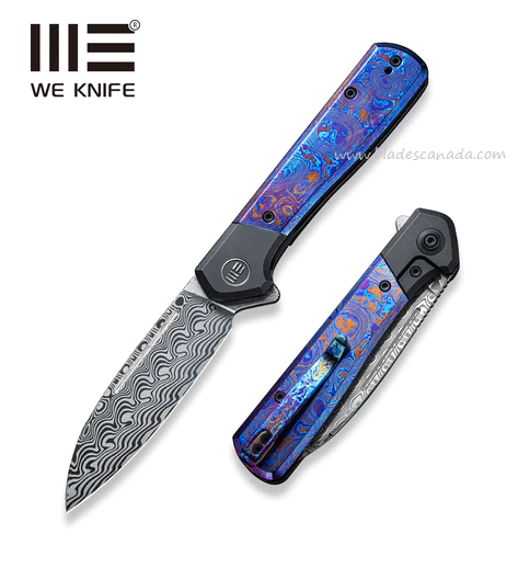 WE Knife Soothsayer Flipper Framelock Knife, Damasteel, Timascus, 20050-DS1