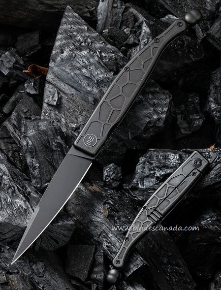 WE Knife Roman Framelock Folding Knife, S35VN Black, Titanium Black, 2008C - Click Image to Close