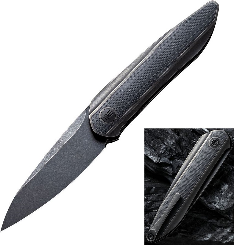 WE Knife Black Void Opus Folding Knife, 20CV, G10/Titanium, WE2010D