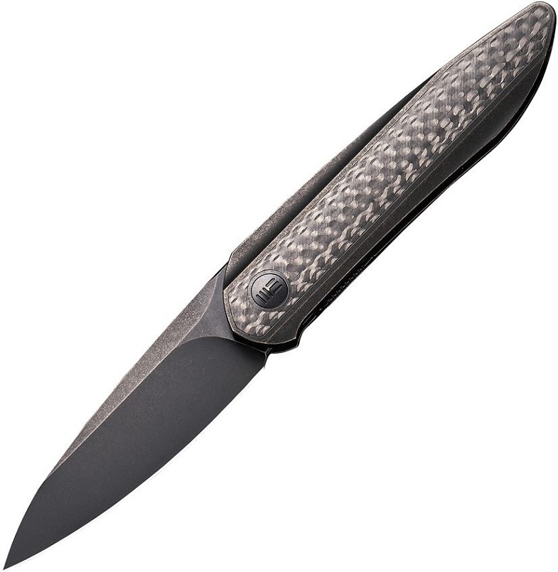 WE Knife Black Void Opus Folding Knife, 20CV, Carbon Fiber/Titanium, WE2010V-1