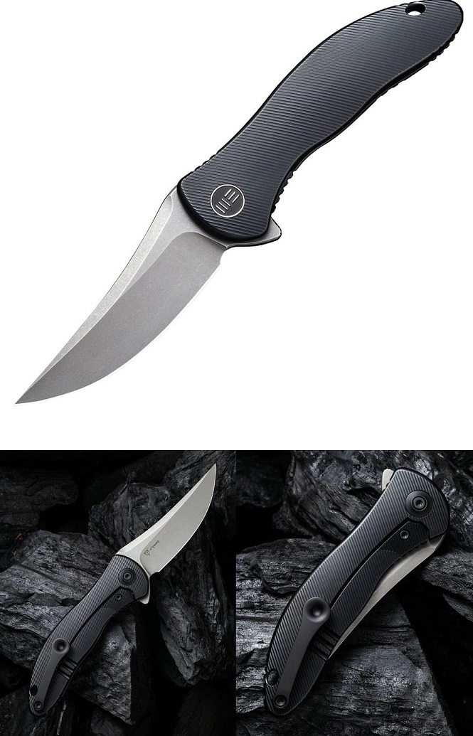 WE Knife Mini Synergy Flipper Framelock Knife, CPM 20CV, Titanium Black, WE2011B