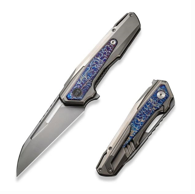 (Pre-Purchase)WE Knife Falcaria Flipper Framelock Knife, Beadblast CPM 20CV, Flamed Titanium, WE23012B-1