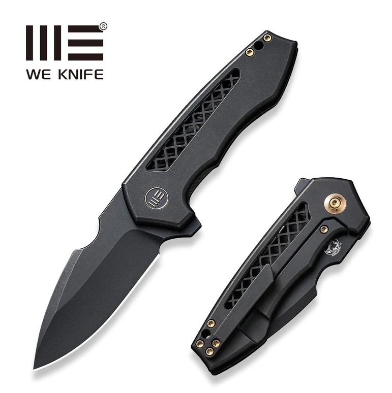 WE Knife Harpen Flipper Folding Knife, CPM 20CV Black SW, Titanium Black, 23019-1