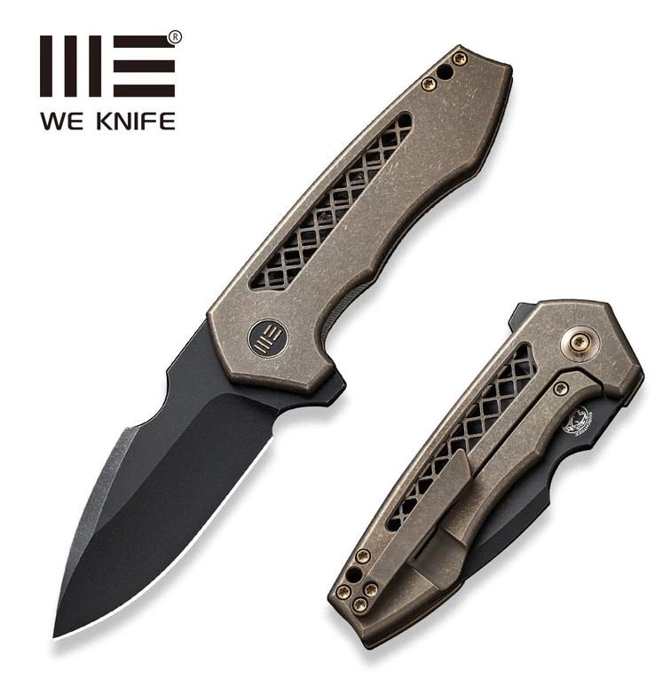 WE Knife Harpen Flipper Folding Knife, CPM 20CV Black SW, Titanium Bronze, 23019-3