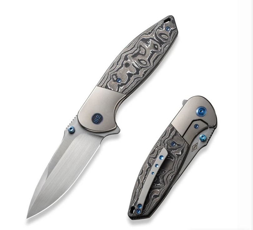 (Pre-Purchase) WE Knife Nitro OG Flipper Framelock Knife, CPM 20CV, Titanium/Foil CF, WE23035-3