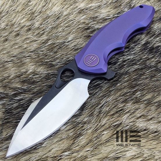 WE Knife 605G Flipper Framelock Knife, S35VN Two-Tone, Titanium Blue, WE605G