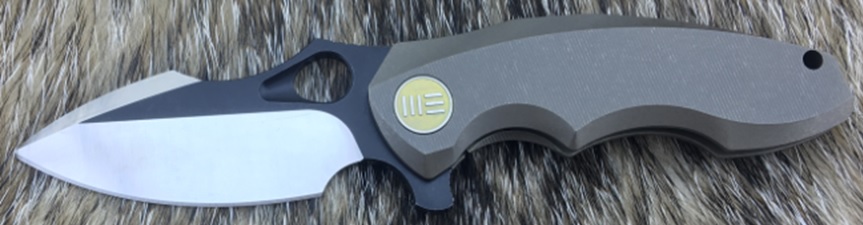 WE Knife 605K Flipper Framelock Knife, S35VN Black Satin, Titanium Bronze, WE605K