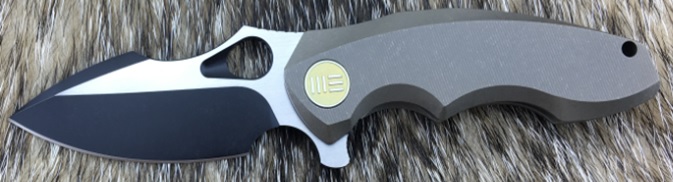 WE Knife 605L Flipper Folding Knife, S35VN Black Satin, Titanium Bronze - Click Image to Close