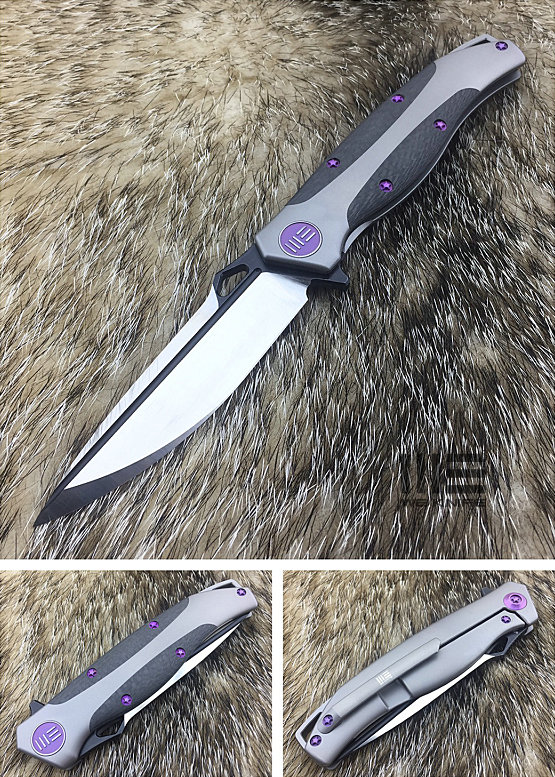 WE Knife 606CFC Flipper Framelock Knife, S35VN, Carbon Fiber/Titanium - Click Image to Close