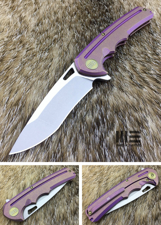 WE Knife 611B Flipper Framelock Knife, S35VN SW, Titanium Purple