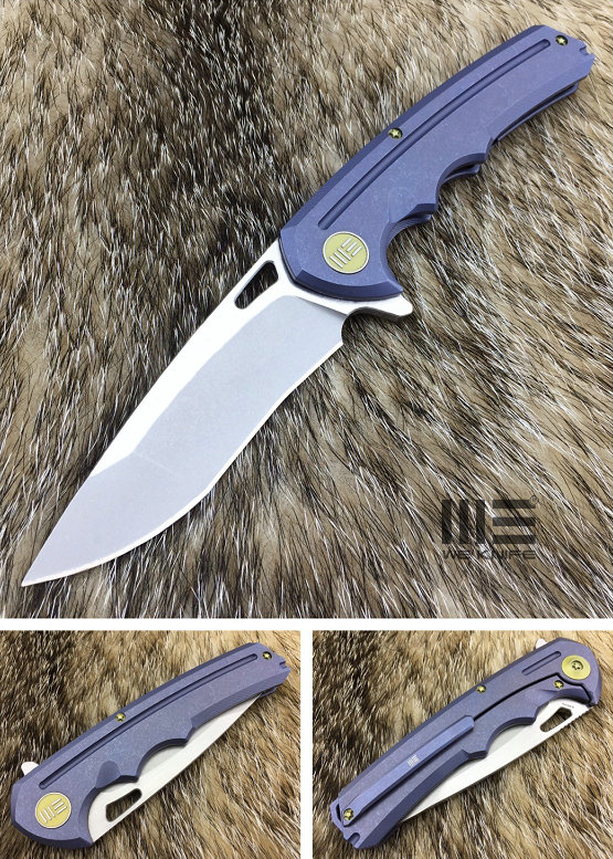 WE Knife 611D Flipper Framelock Knife, S35VN SW, Titanium Blue