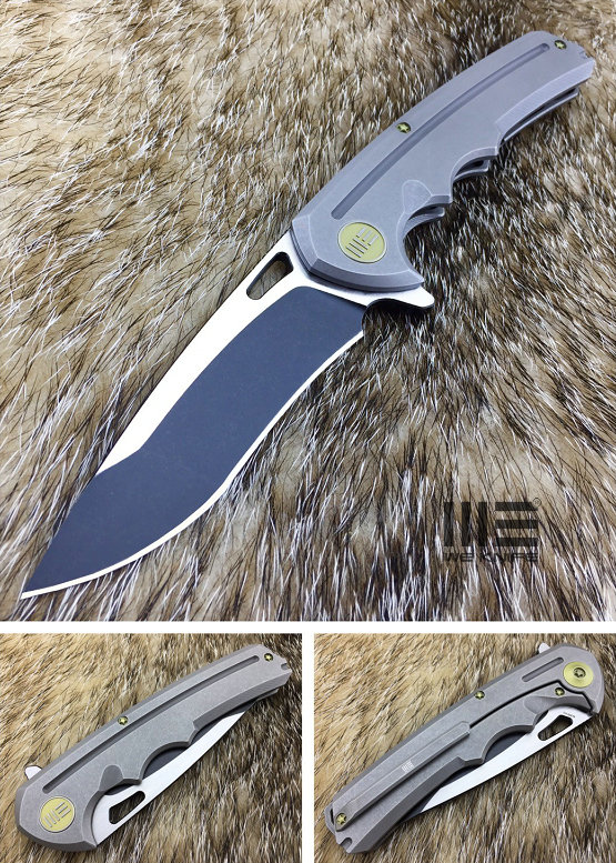WE Knife 611G Flipper Framelock Knife, S35VN Two-Tone, Titanium Grey