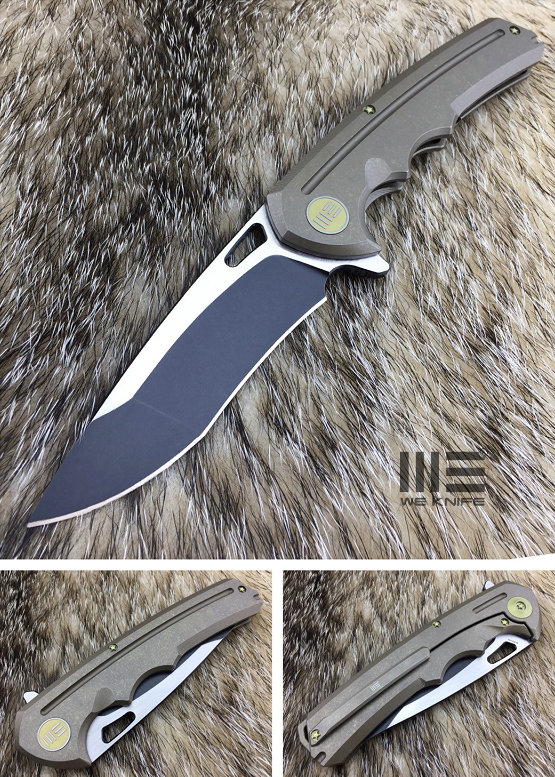 WE Knife 611I Flipper Framelock Knife, S35VN Two-Tone, Titanium Bronze - Click Image to Close
