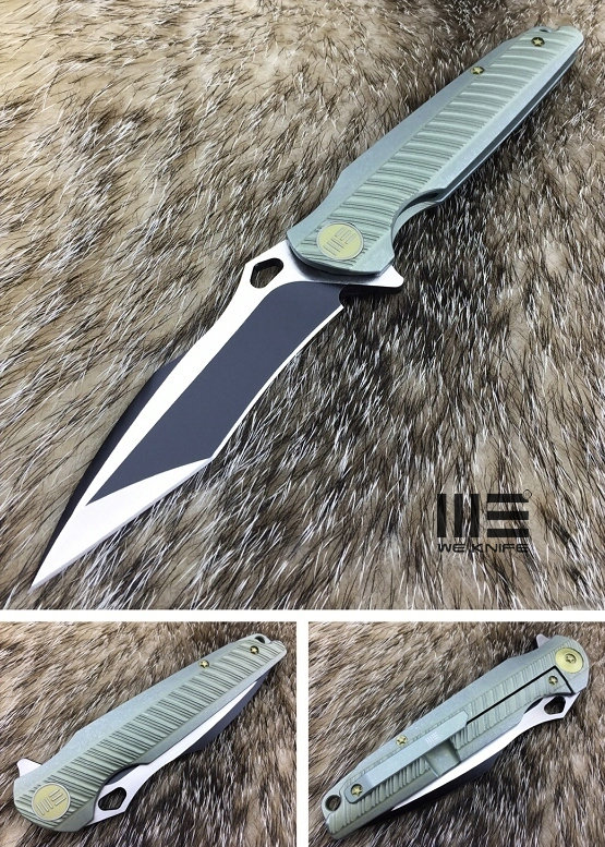 WE Knife 612E Flipper Framelock Knife, S35VN Two-Tone, Titanium, 612E - Click Image to Close